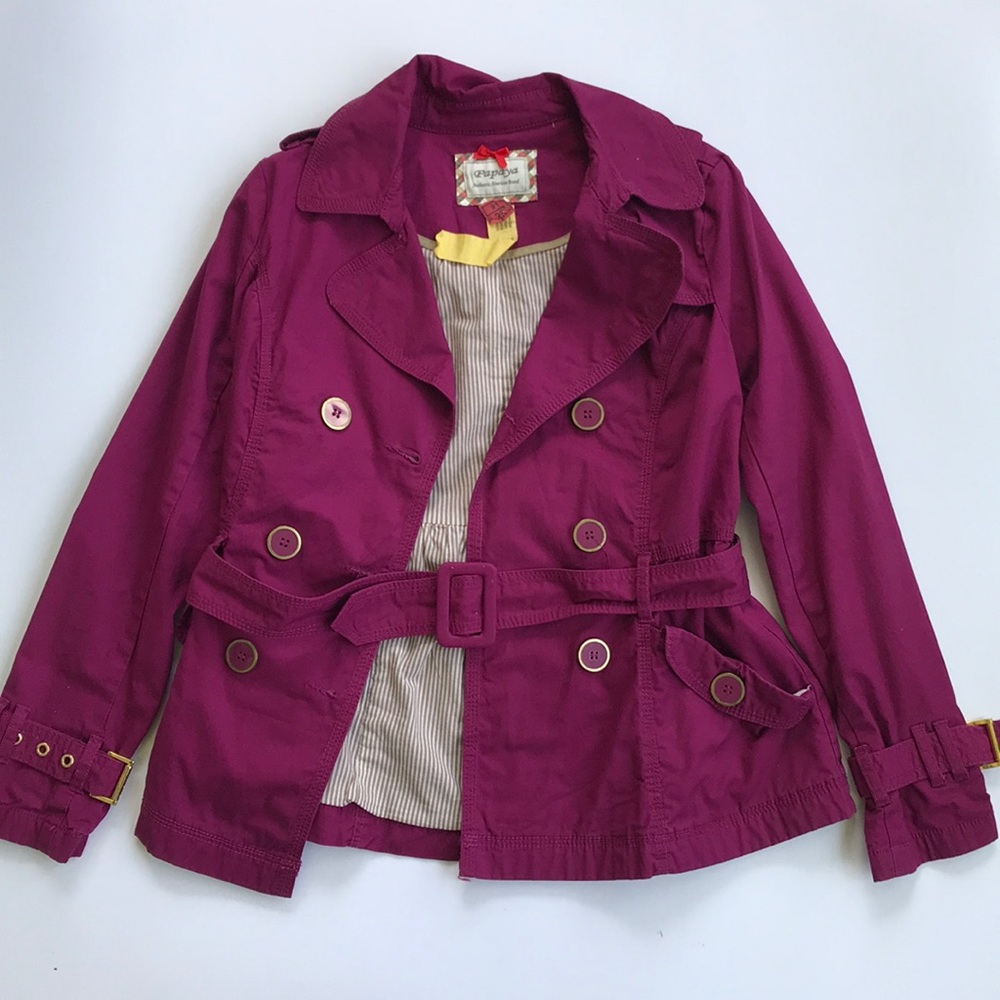 Papaya raspberry pink trench coat M
